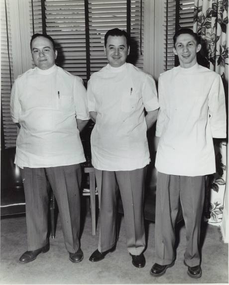 Dr. Daniel Francis “Big George” Radice, center, with dental colleagues in 1946