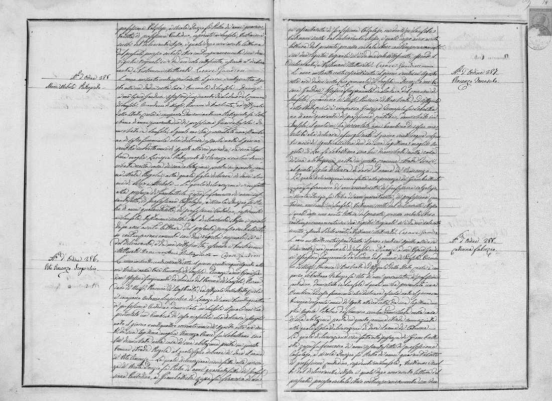 Handwritten 1867 Italian birth record for Maria Michela Pietropinto