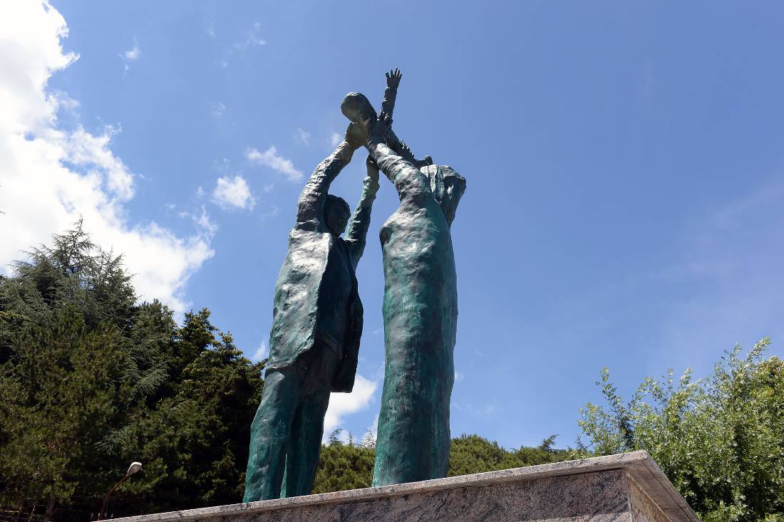 The bronze Monument to Lucanian Emigrants in San Fele